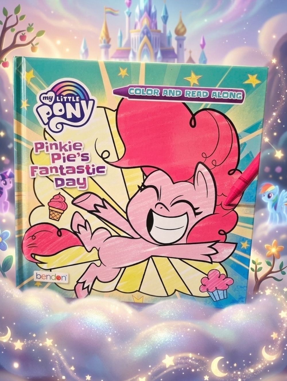 My Little Pony Pinkie Pie Hardcover Color & Read Along Book Childrens Book New